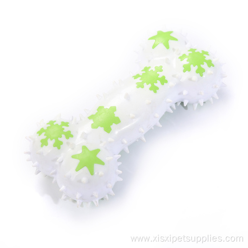 christmas color chew dog bone squeaky pet products